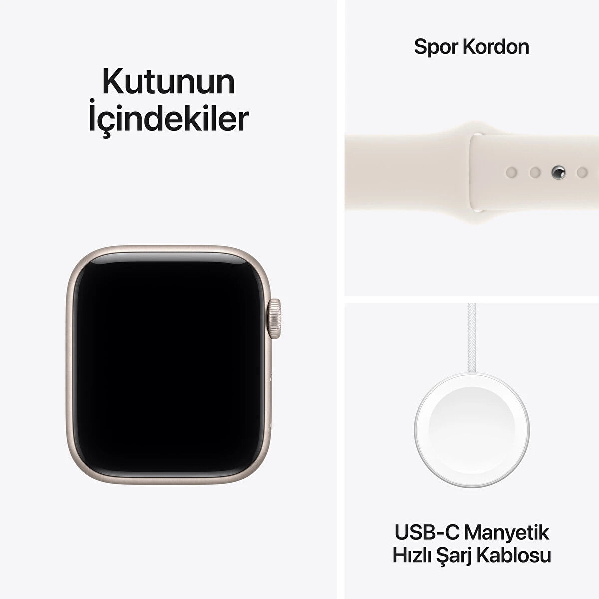 Apple Watch SE 3 GPS 40mm Yıldız Işığı Alüminyum Kasa ve Yıldız Işığı Spor Kordon - S/M